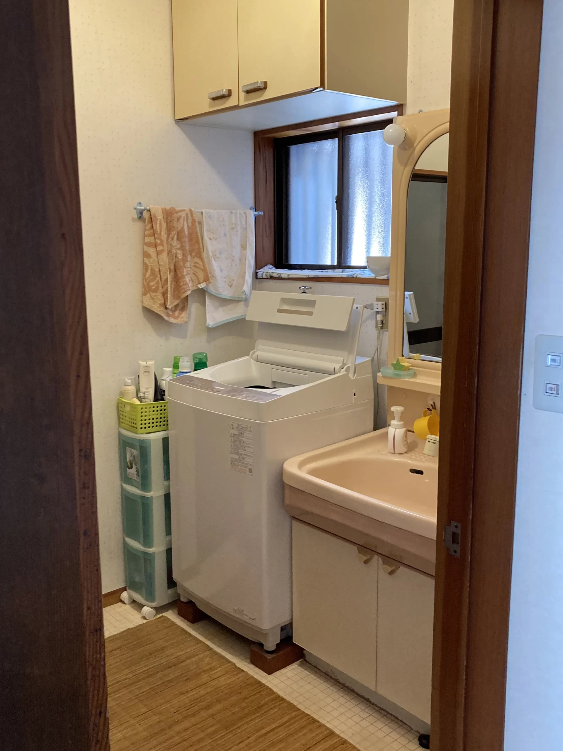 収納を１か所にまとめてすっきり洗面室のできあがり♪