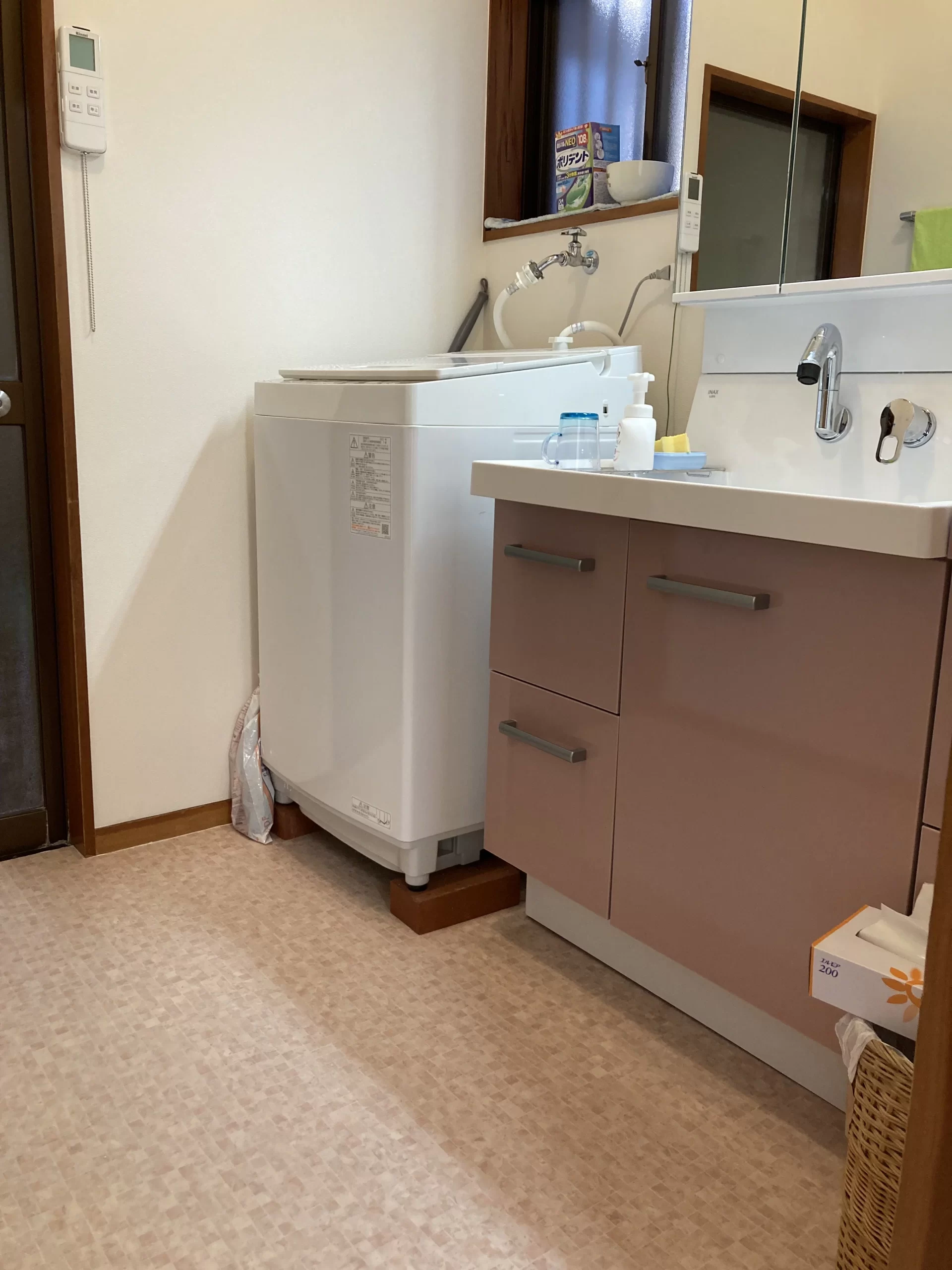 収納を１か所にまとめてすっきり洗面室のできあがり♪